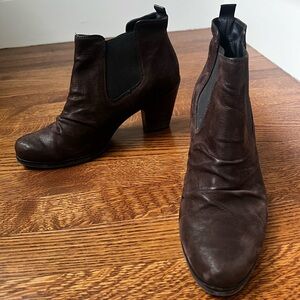 PAUL‎ GREEN Suede Nubuck Leather Slouchy Chelsea Boots Ankle Heeled Luxury 5.5